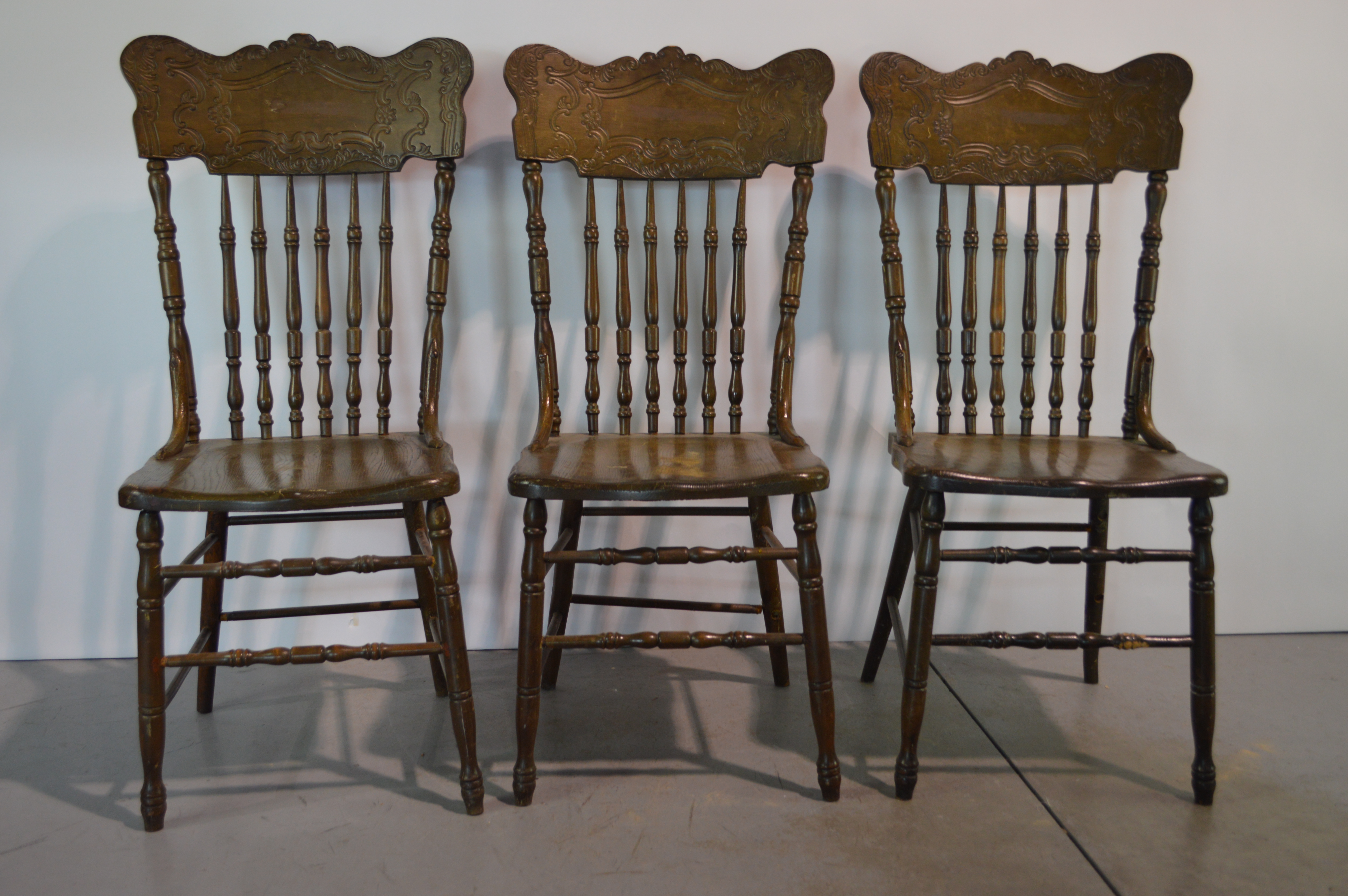 Three Antique Dining Room Chairs