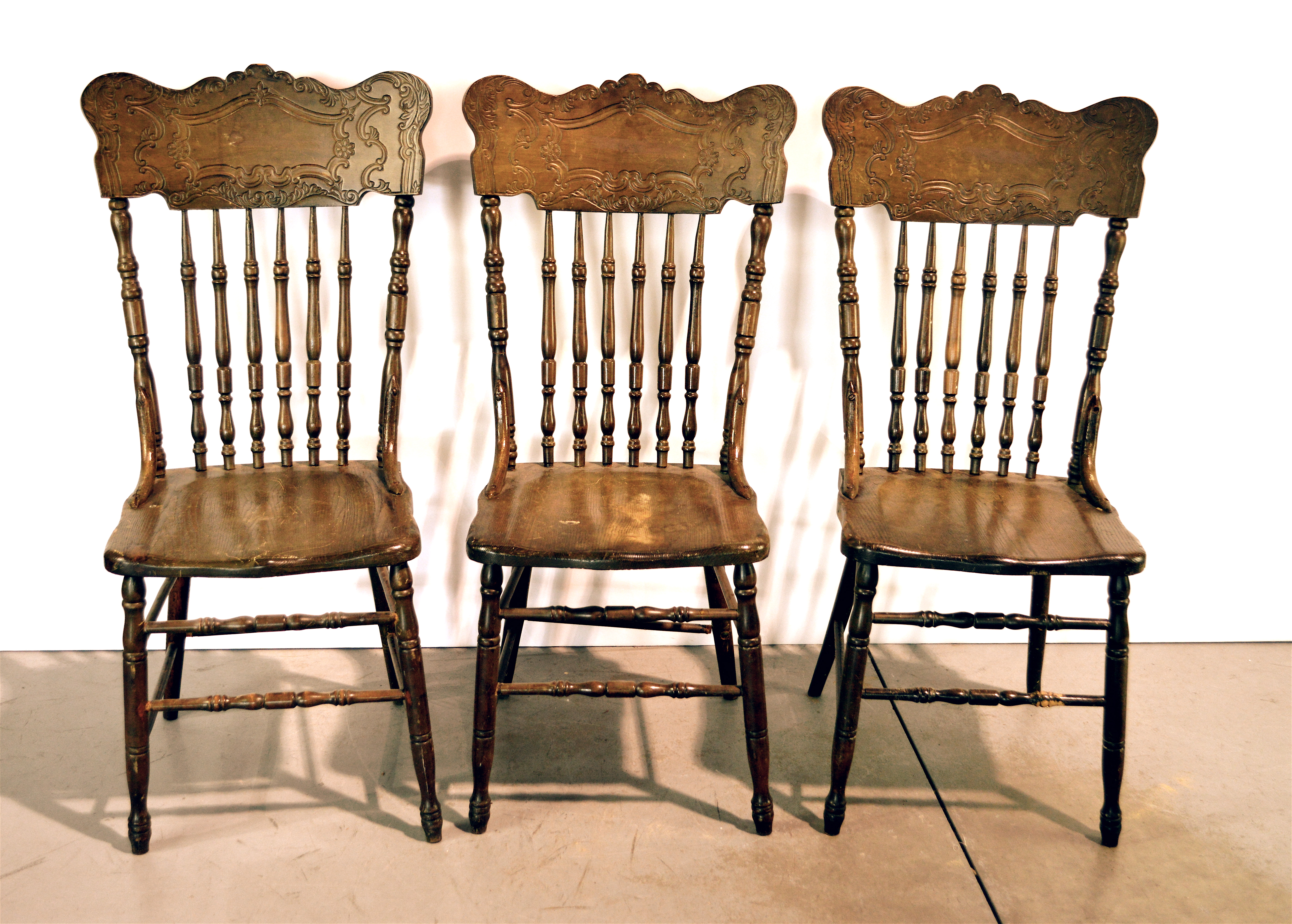 Three Antique Dining Room Chairs