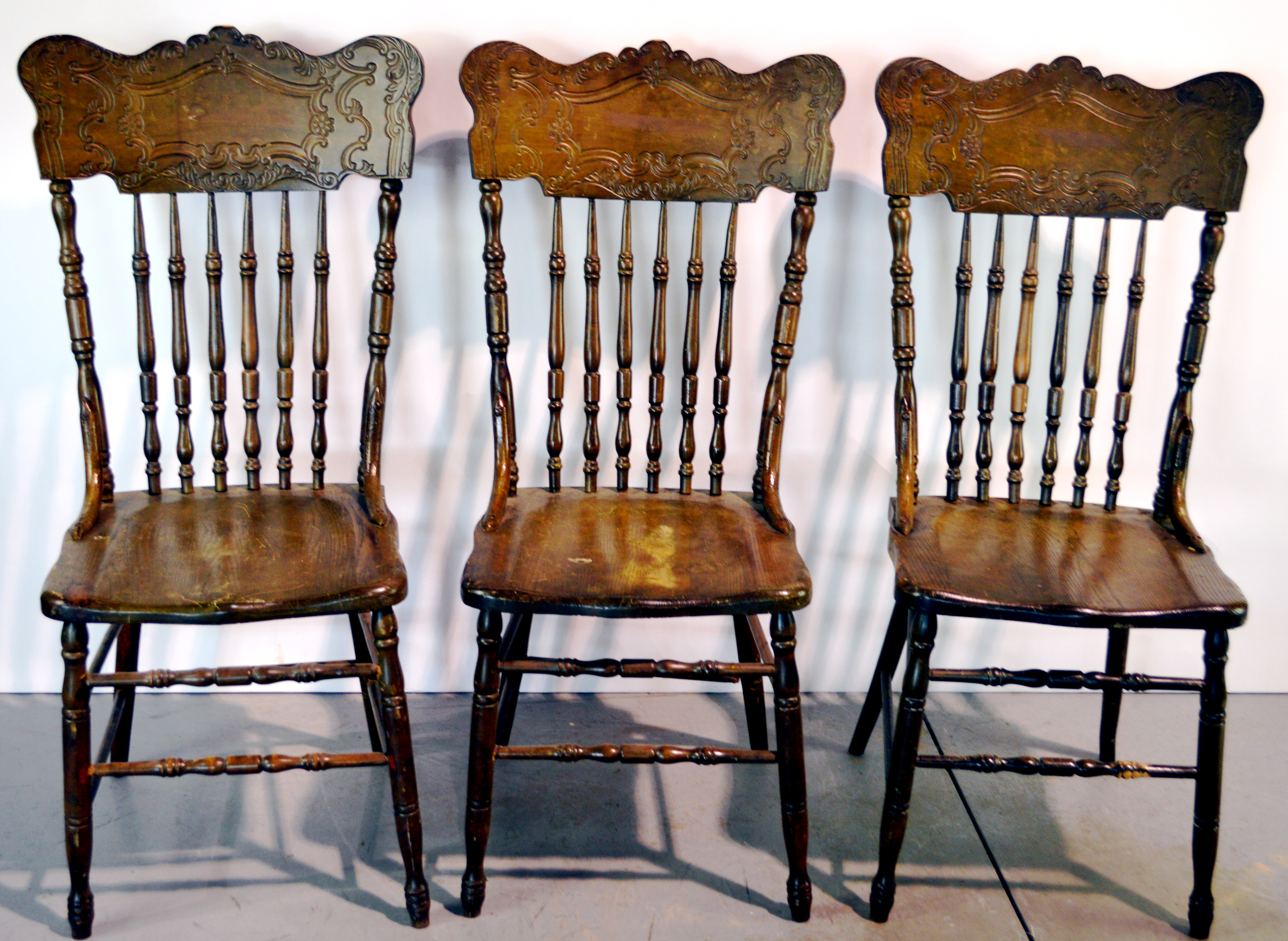 Three Antique Dining Room Chairs