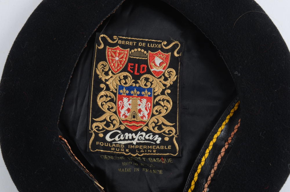 Six Black Beret Style Hats