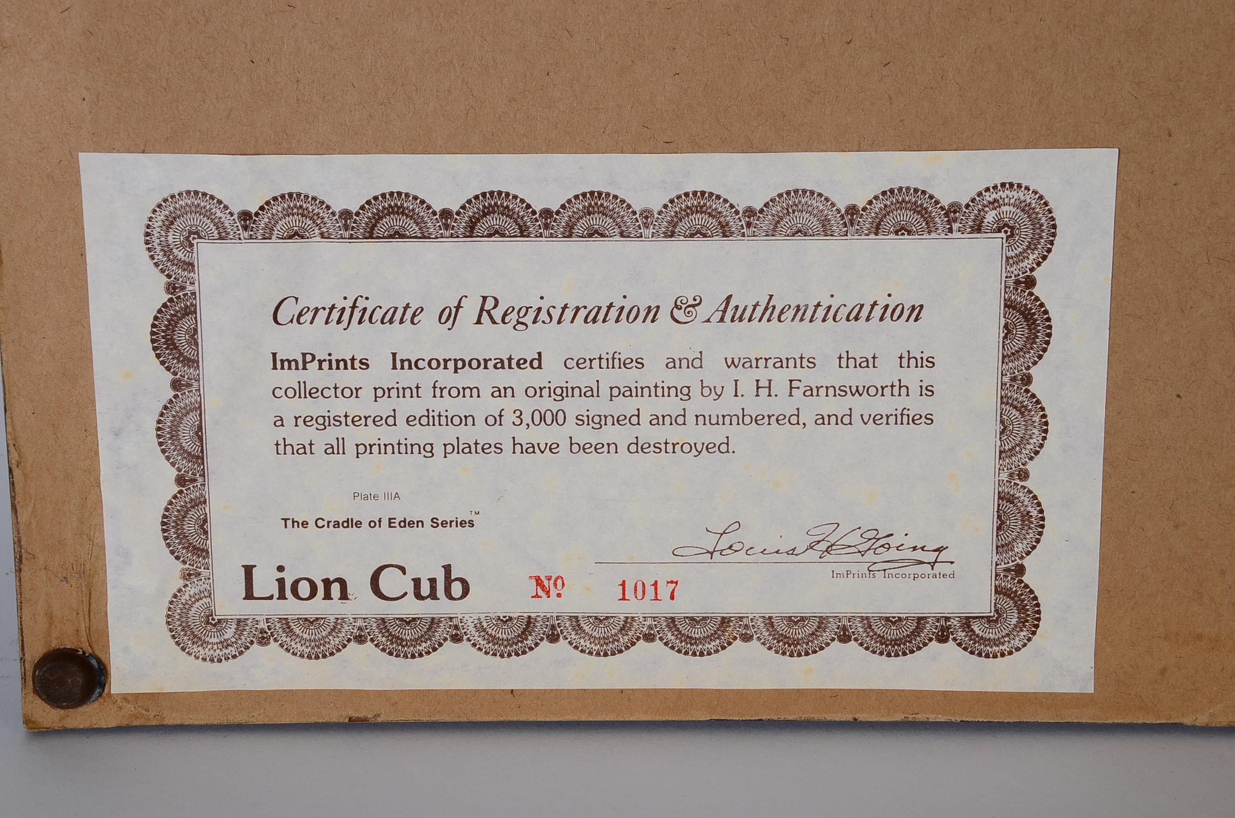 I. H. Farnsworth Signed and Numbered Animal Artwork Prints