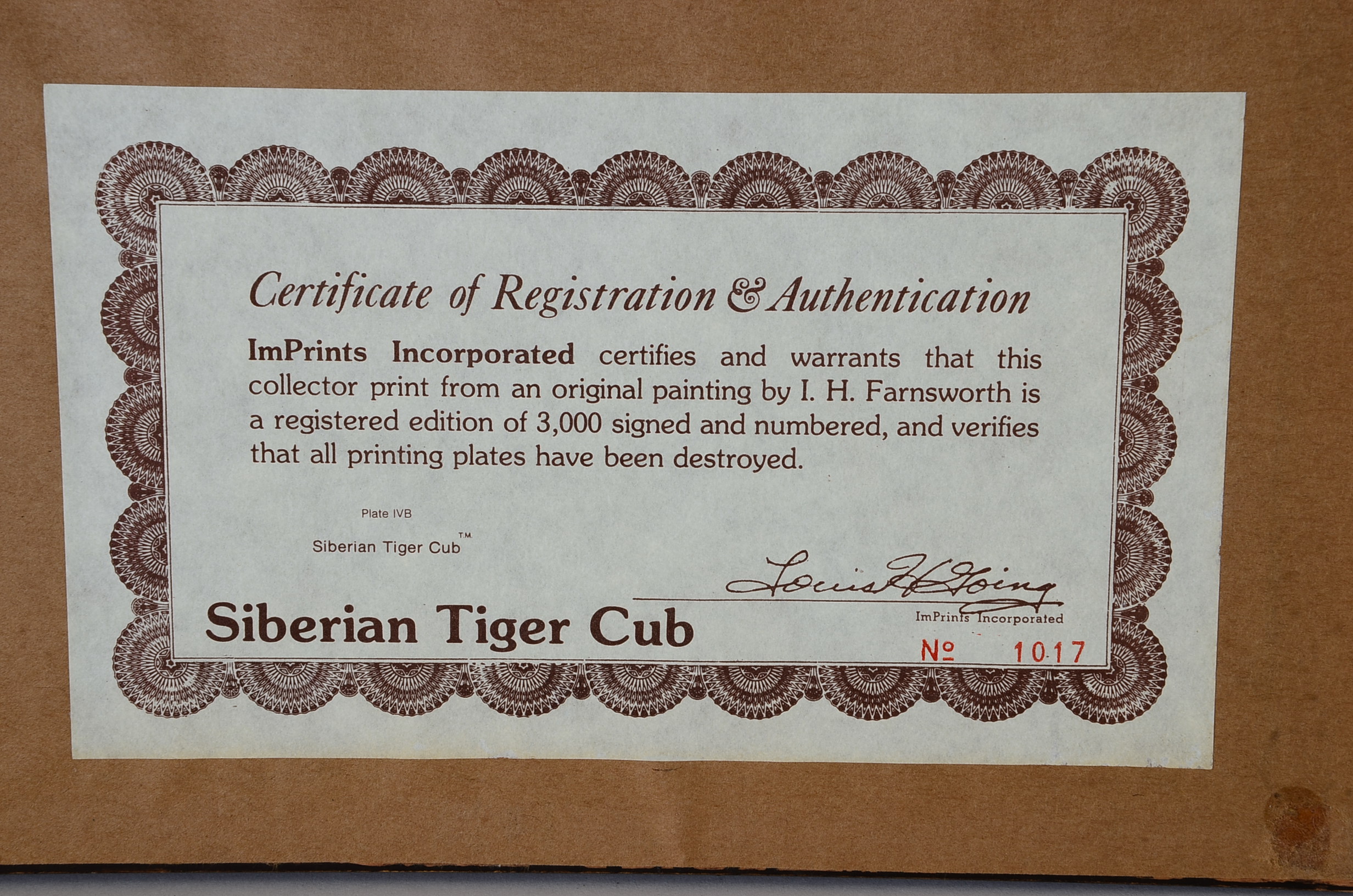 I. H. Farnsworth Signed and Numbered Animal Artwork Prints