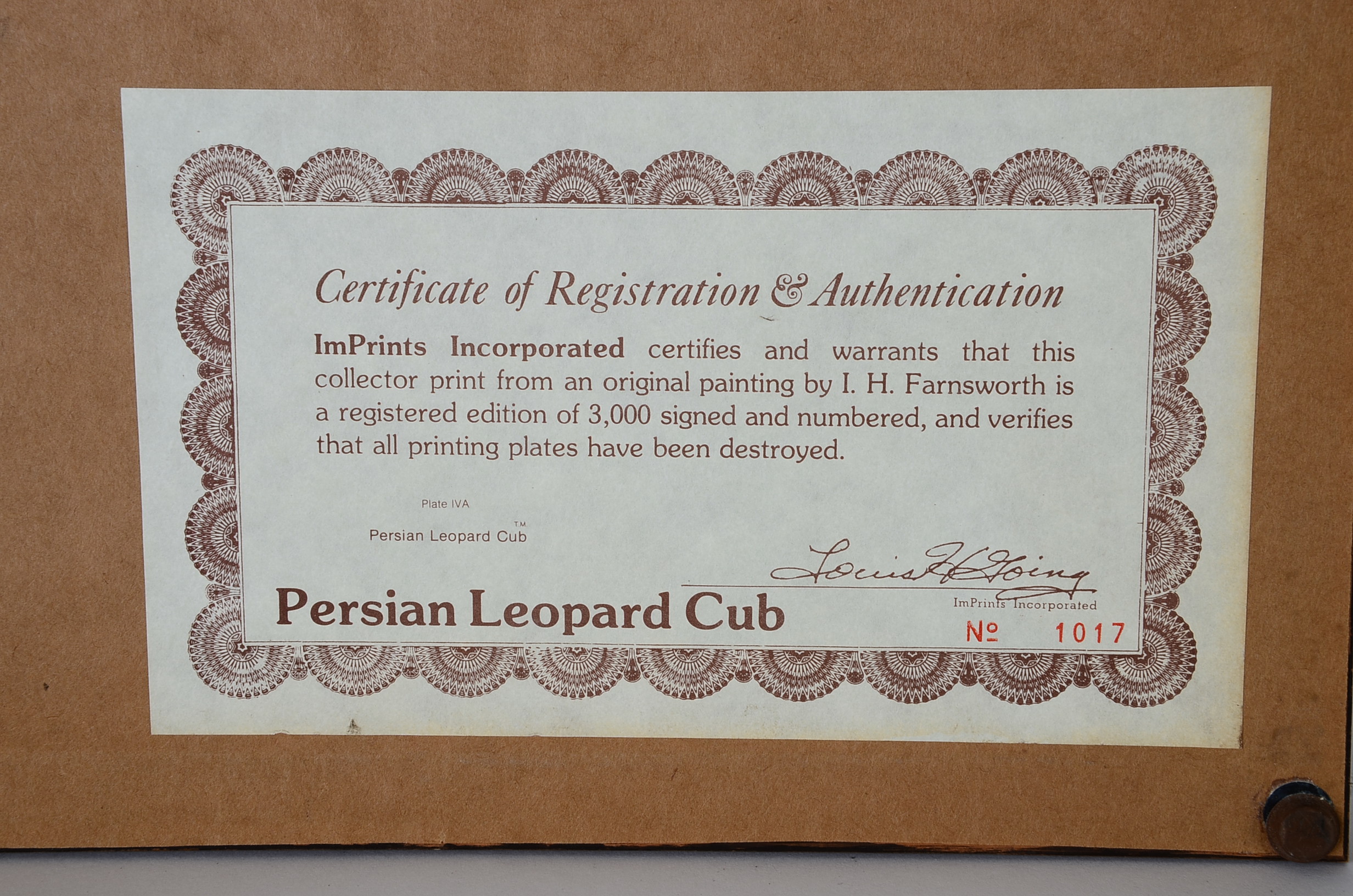 I. H. Farnsworth Signed and Numbered Animal Artwork Prints