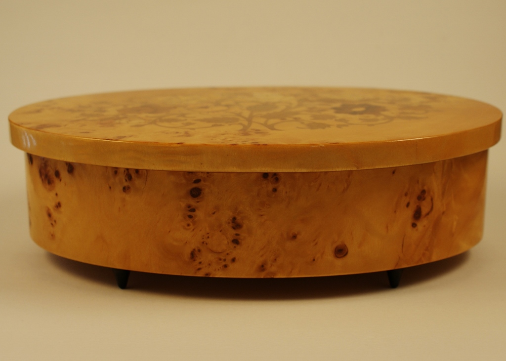Mid-20th Century Reuge Burl Wood Music Box