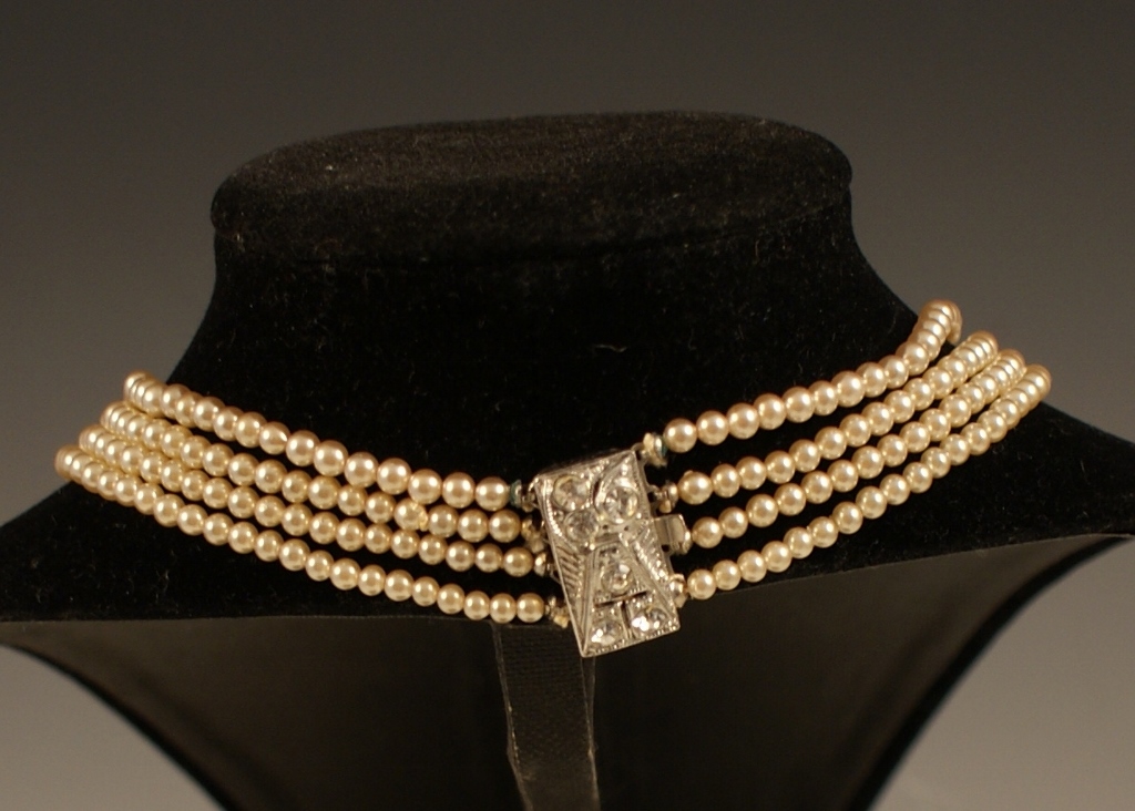 Three Vintage Multi Strand Faux Pearl Necklaces