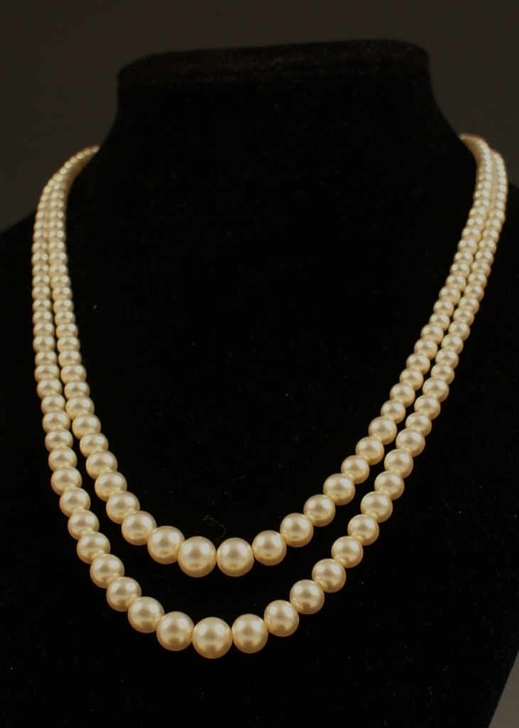 Three Vintage Multi Strand Faux Pearl Necklaces