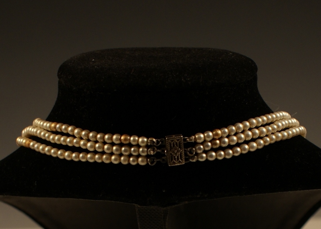 Three Vintage Multi Strand Faux Pearl Necklaces