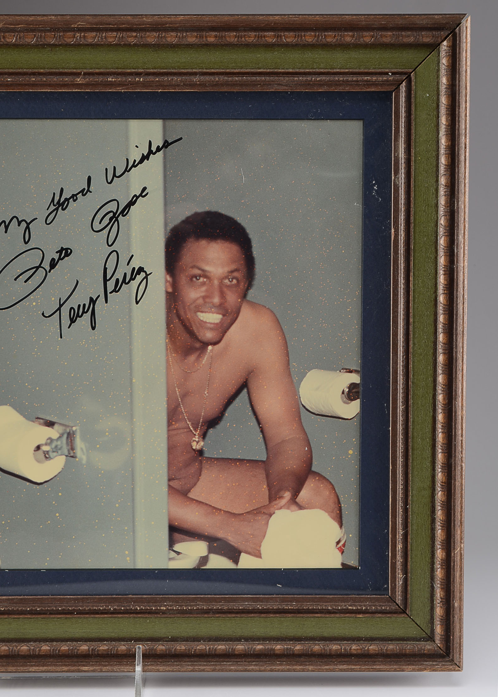 Pete Rose and Tony Perez Signed Bathroom Scene