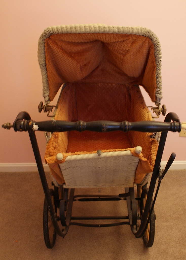 Vintage Wicker Baby Buggy 