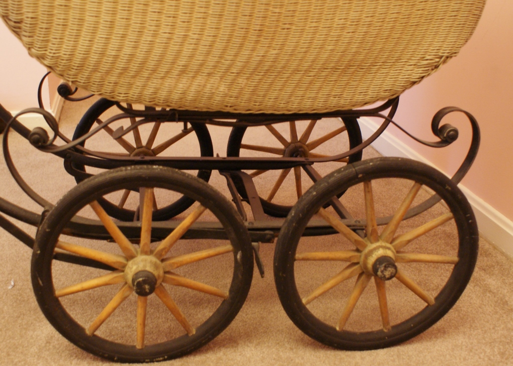 Vintage Wicker Baby Buggy 
