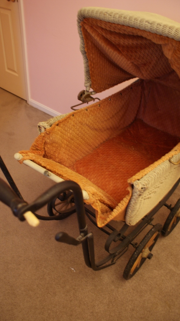 Vintage Wicker Baby Buggy 