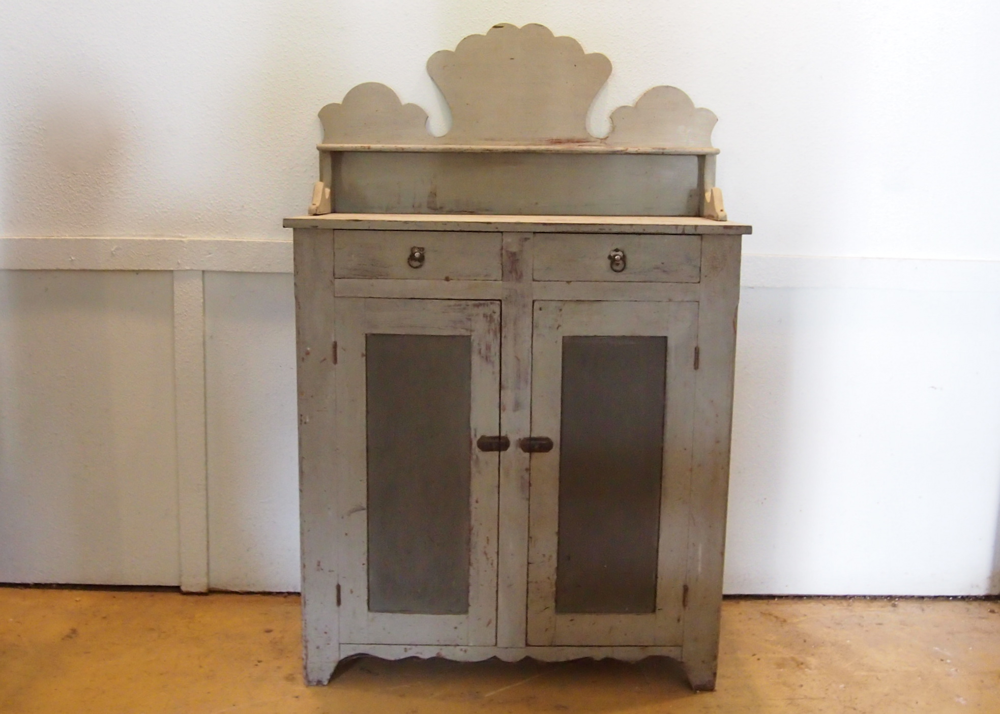 Blue Wash Painted Jelly Cupboard