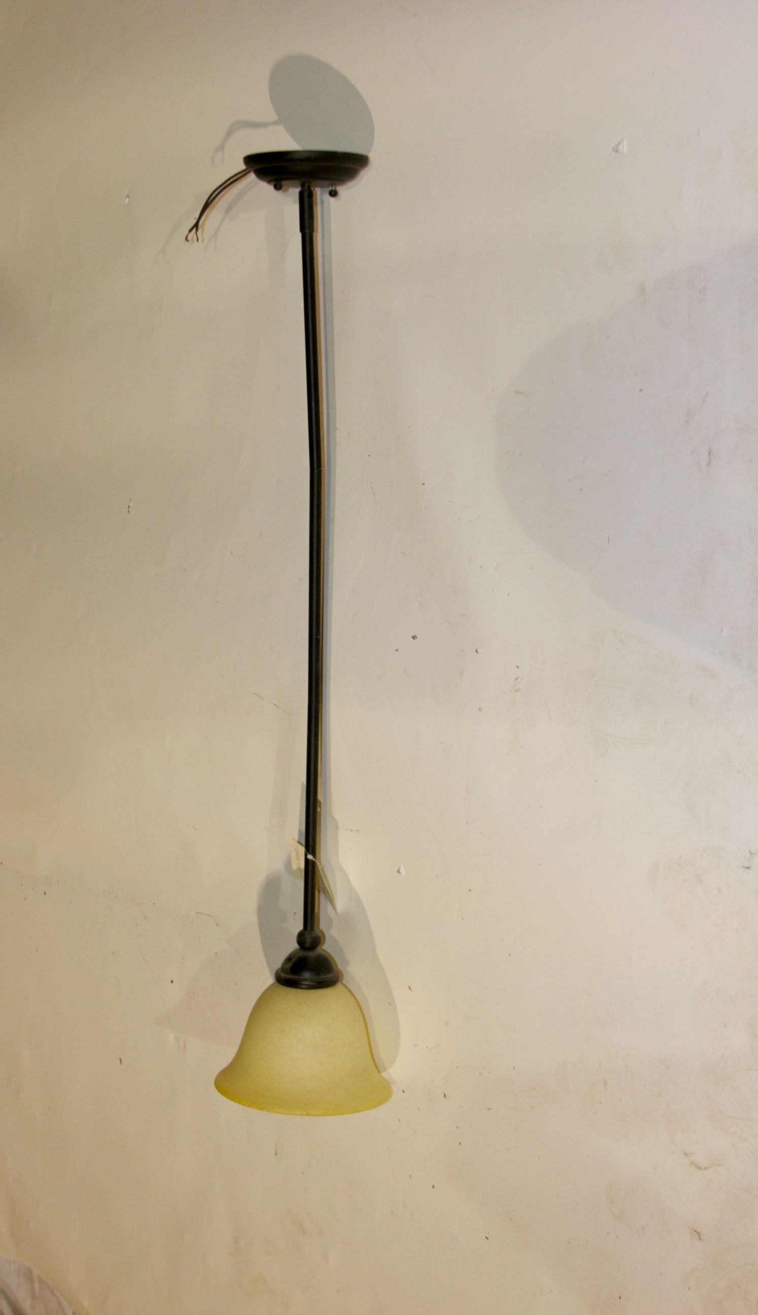 Glass Globed Antique Brass Pendent 