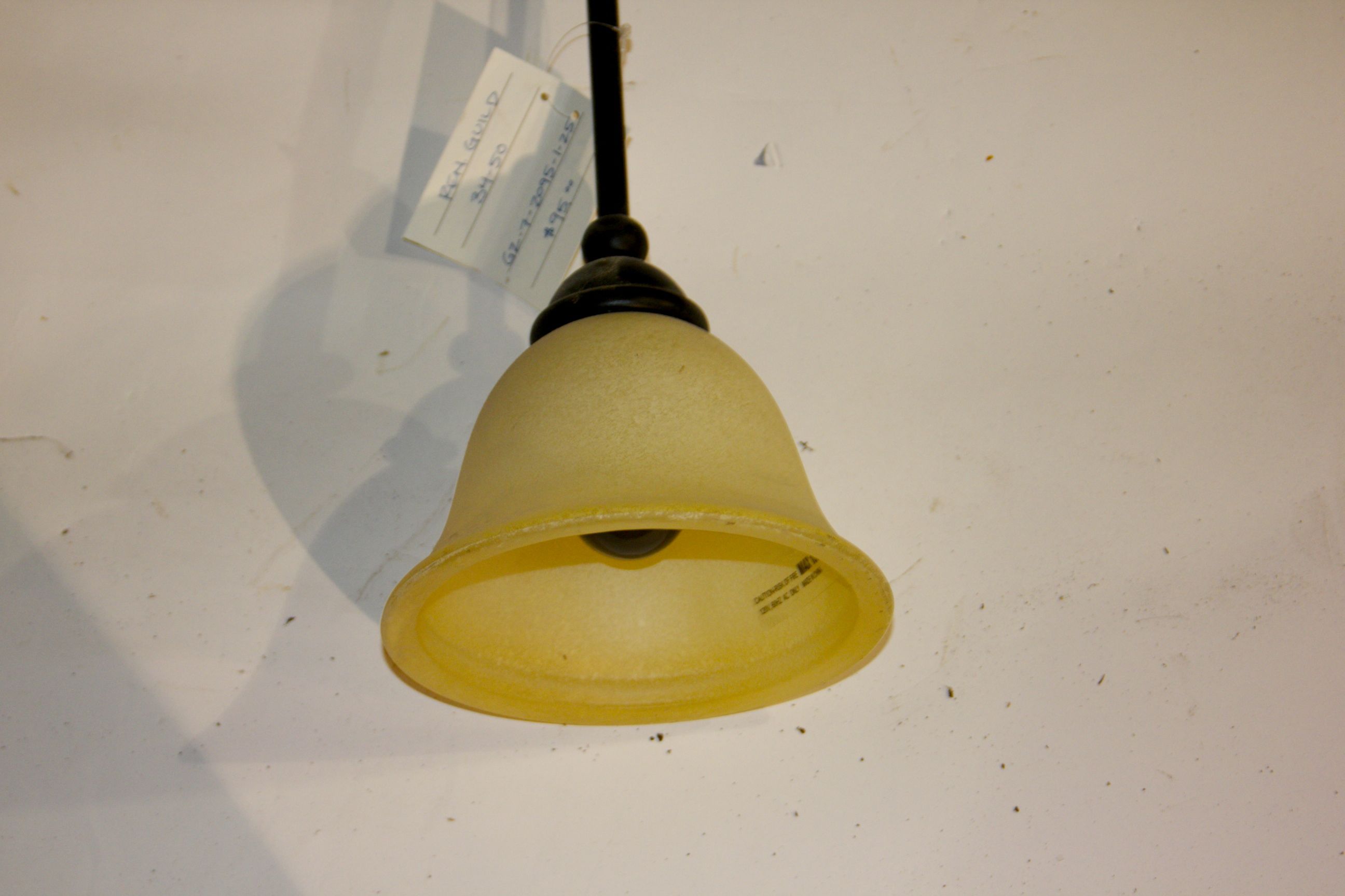 Glass Globed Antique Brass Pendent 