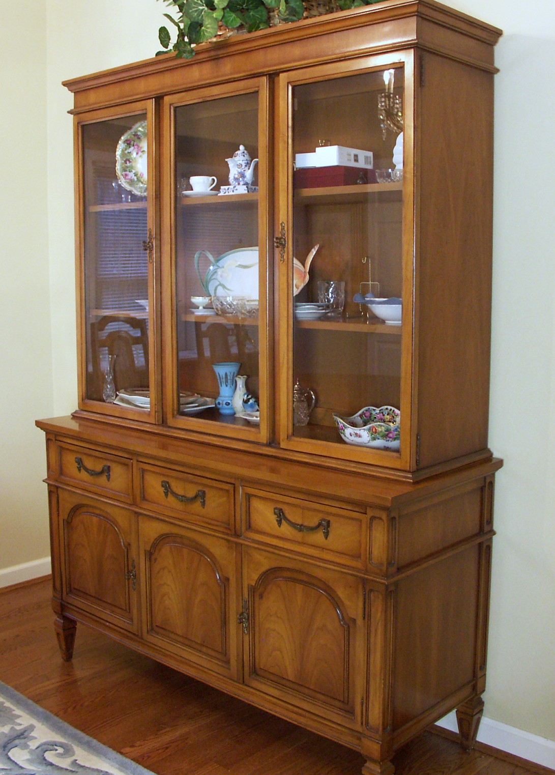 Mid-Century United Furniture Step Back China Cabinet