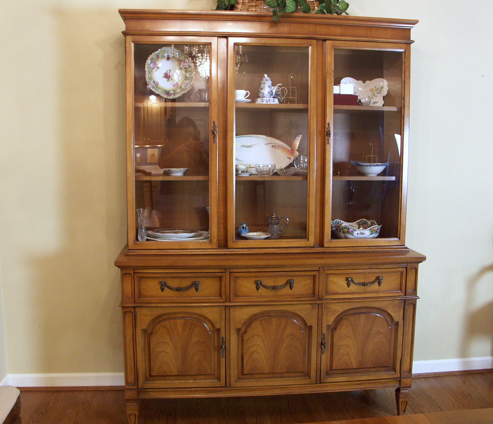 Mid-Century United Furniture Step Back China Cabinet