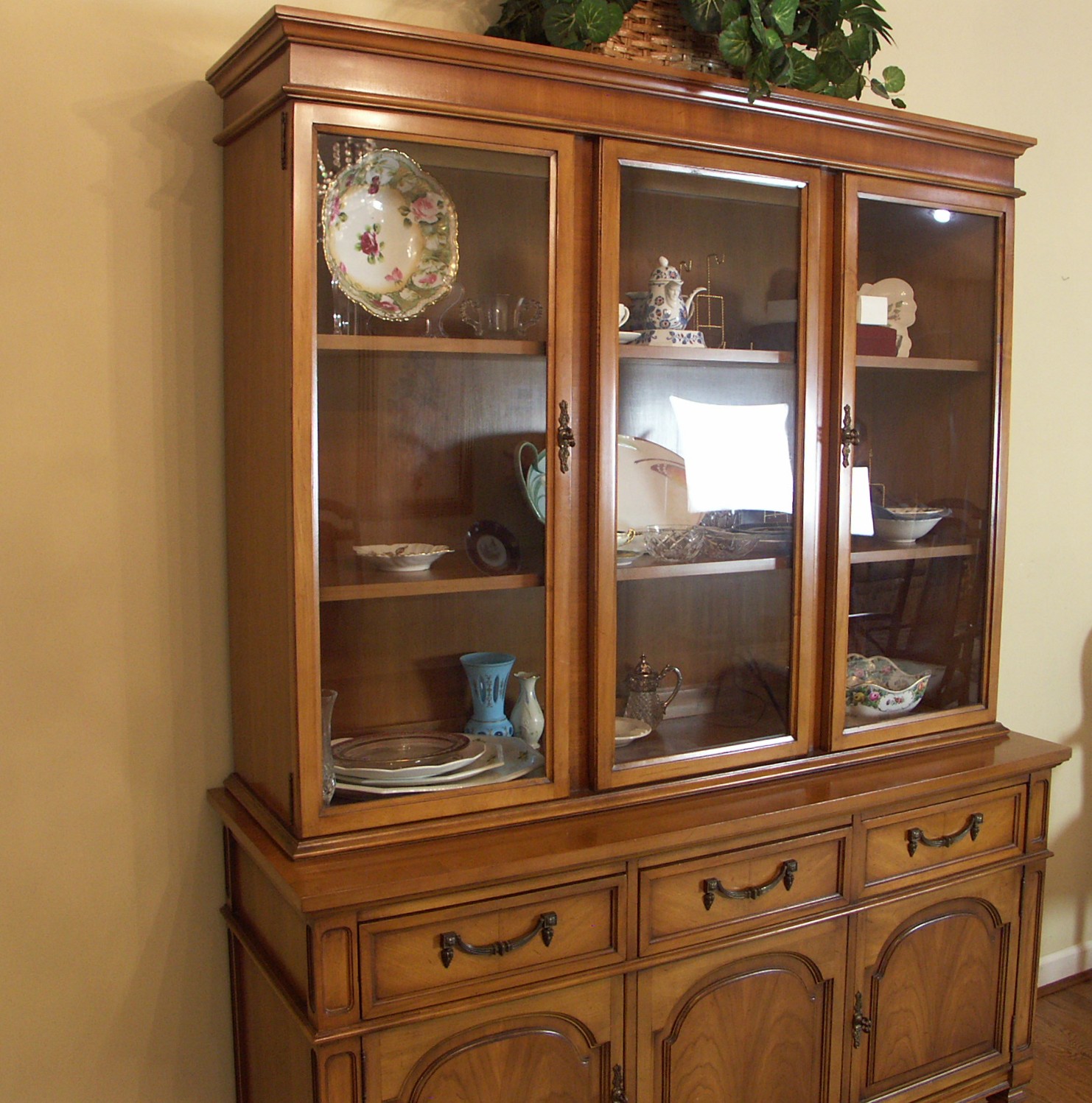 Mid-Century United Furniture Step Back China Cabinet