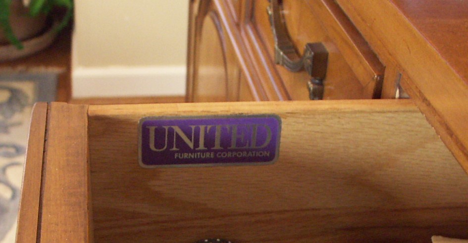 Mid-Century United Furniture Step Back China Cabinet