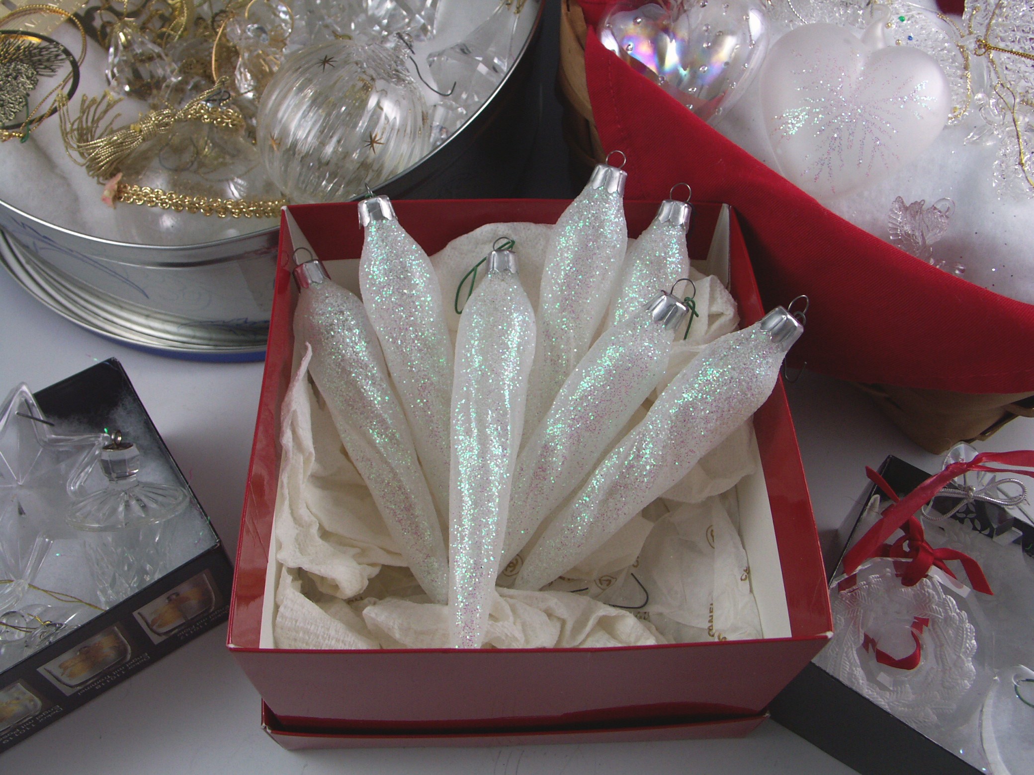 Glass and Crystal Christmas Ornaments