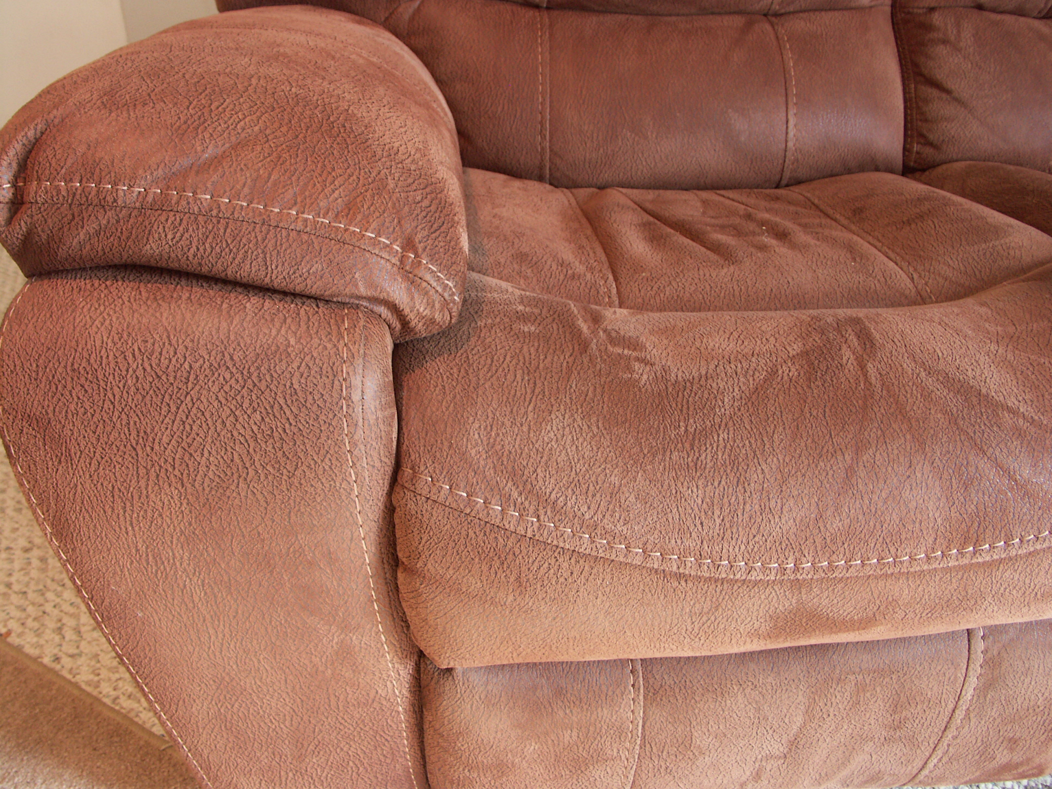 Microfiber "Leather Look" Reclining Flexsteel Loveseat