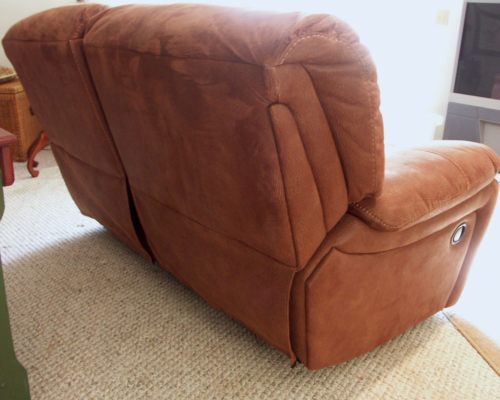 Microfiber "Leather Look" Reclining Flexsteel Loveseat