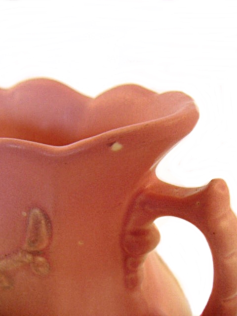 1940s Hull Art Magnolia Vase with Two Handles and Scalloped Rim