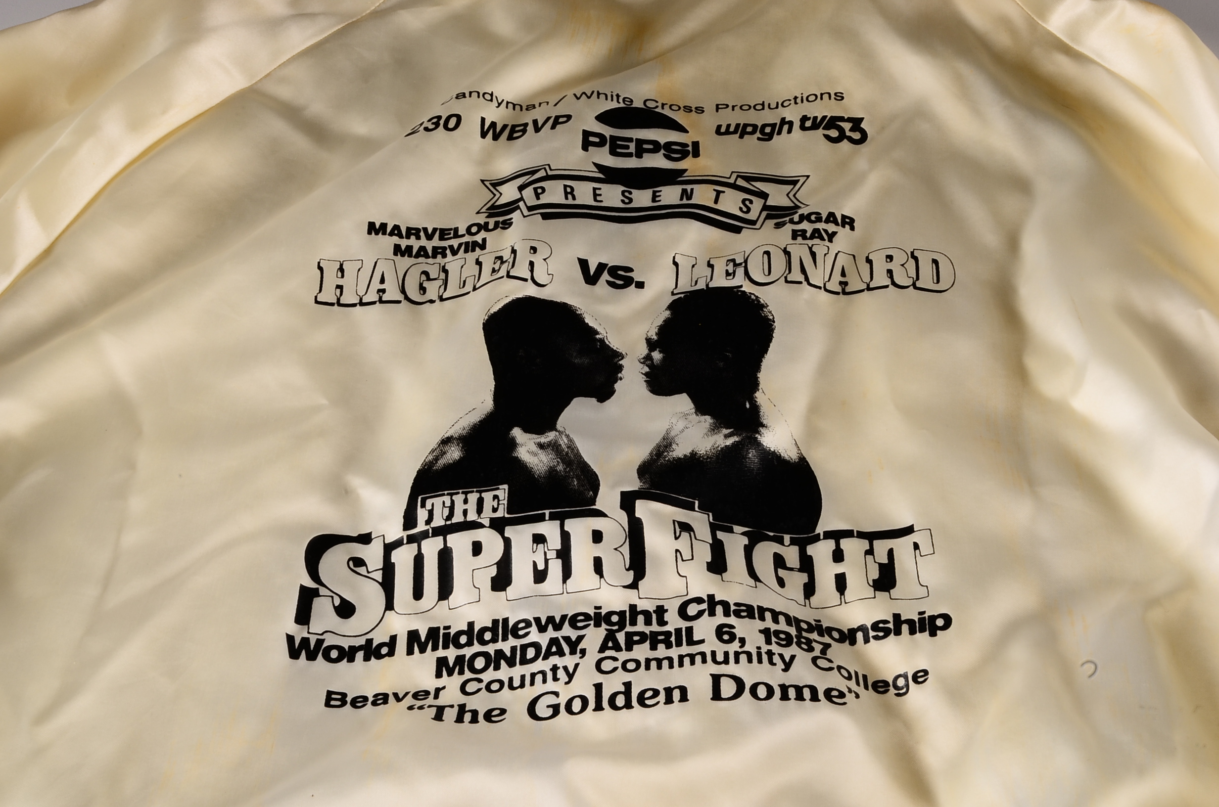 1987 Hagler Vs. Leonard "The Super Fight" Boxing Souvenir Jacket