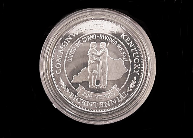 Pure .999 Silver Kentucky Bicentennial One-Ounce Coin