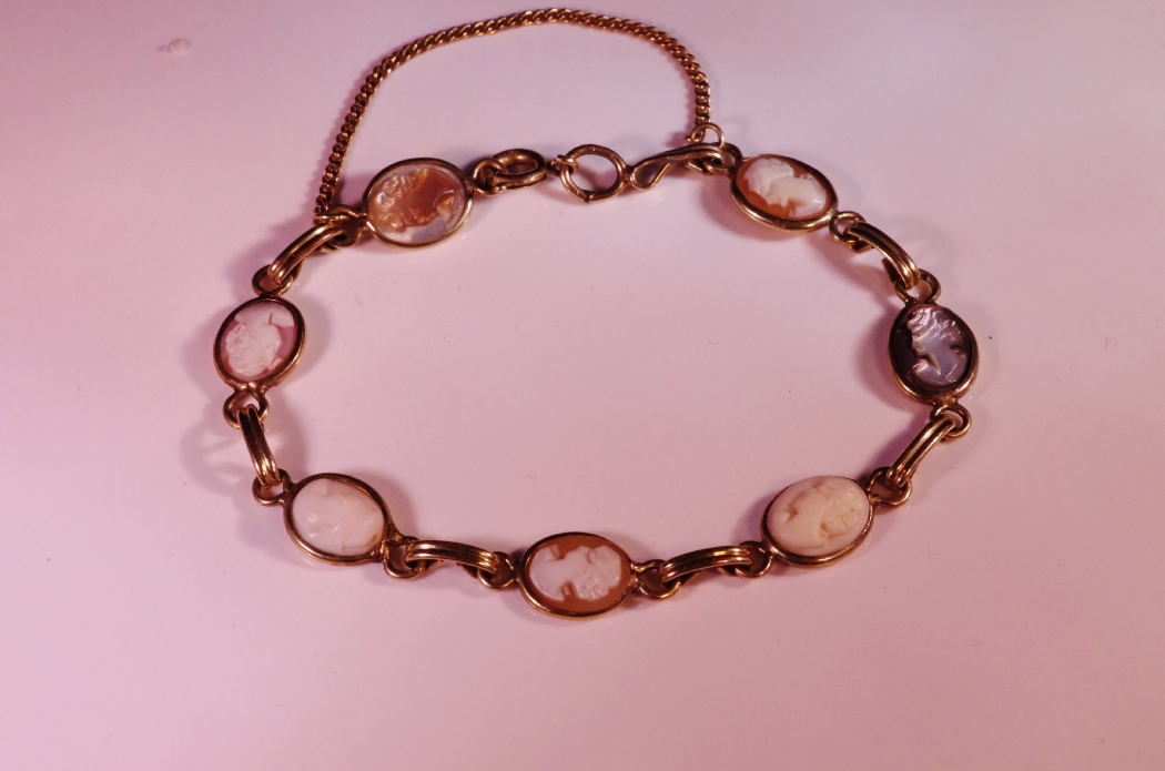 Antique Cameo Bracelet in Gold Filled Setting