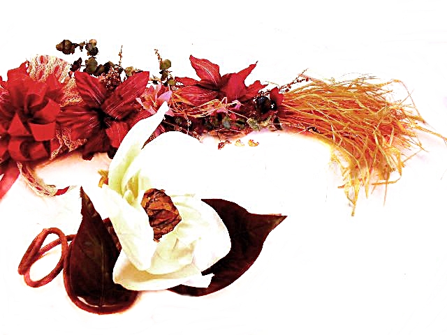 Collection of Decorative Items: Swag, Butterfly, Magnolia, More