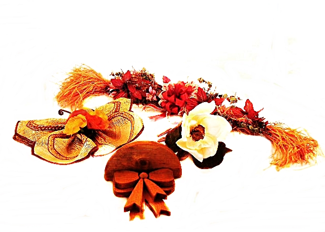 Collection of Decorative Items: Swag, Butterfly, Magnolia, More