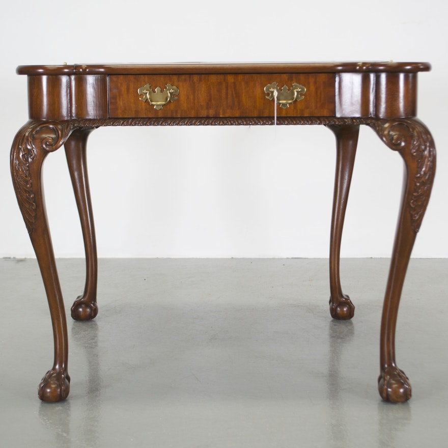 Maitland-Smith Mahogany & Leather Game Table