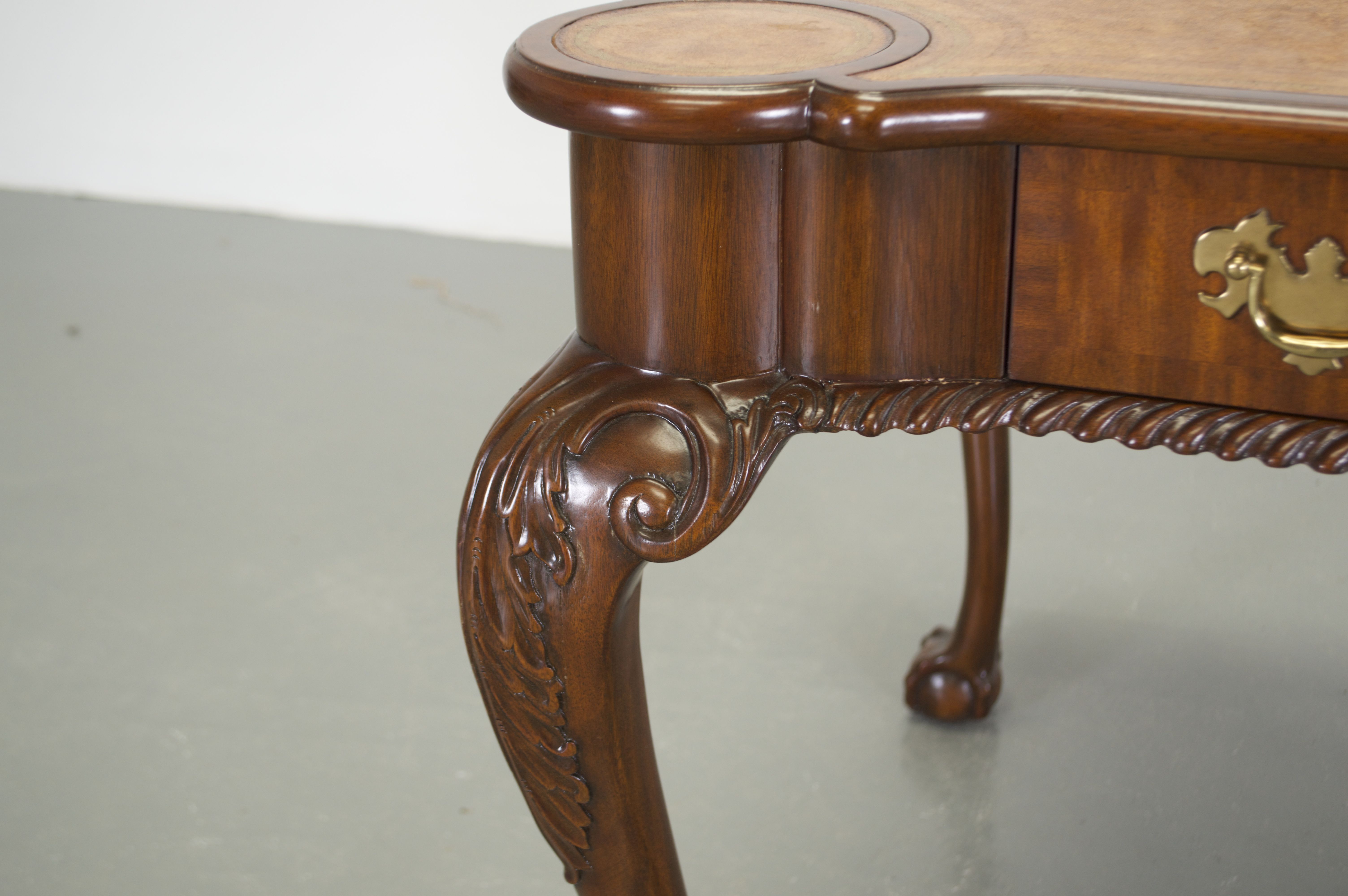 Maitland-Smith Mahogany & Leather Game Table