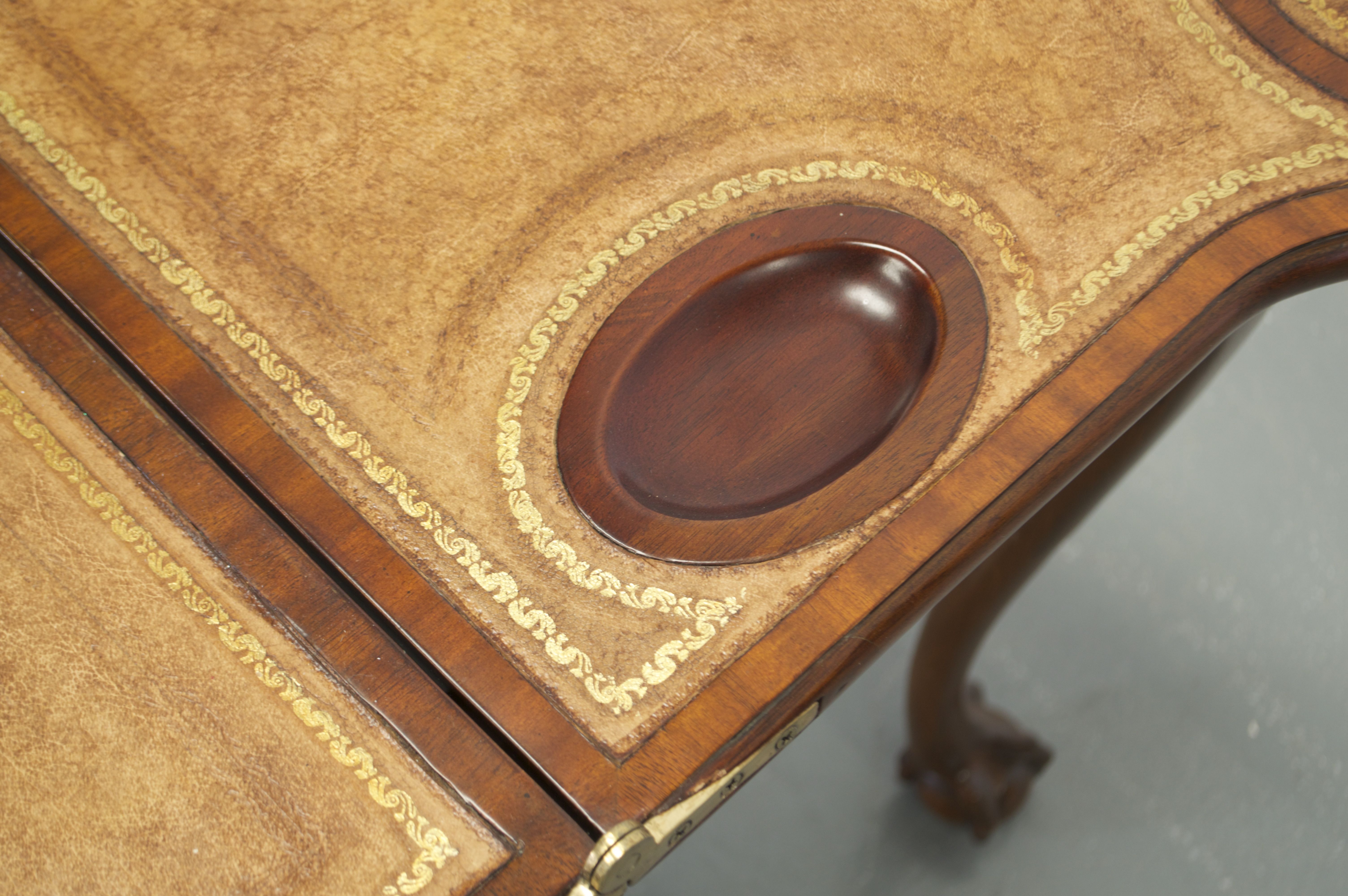 Maitland-Smith Mahogany & Leather Game Table