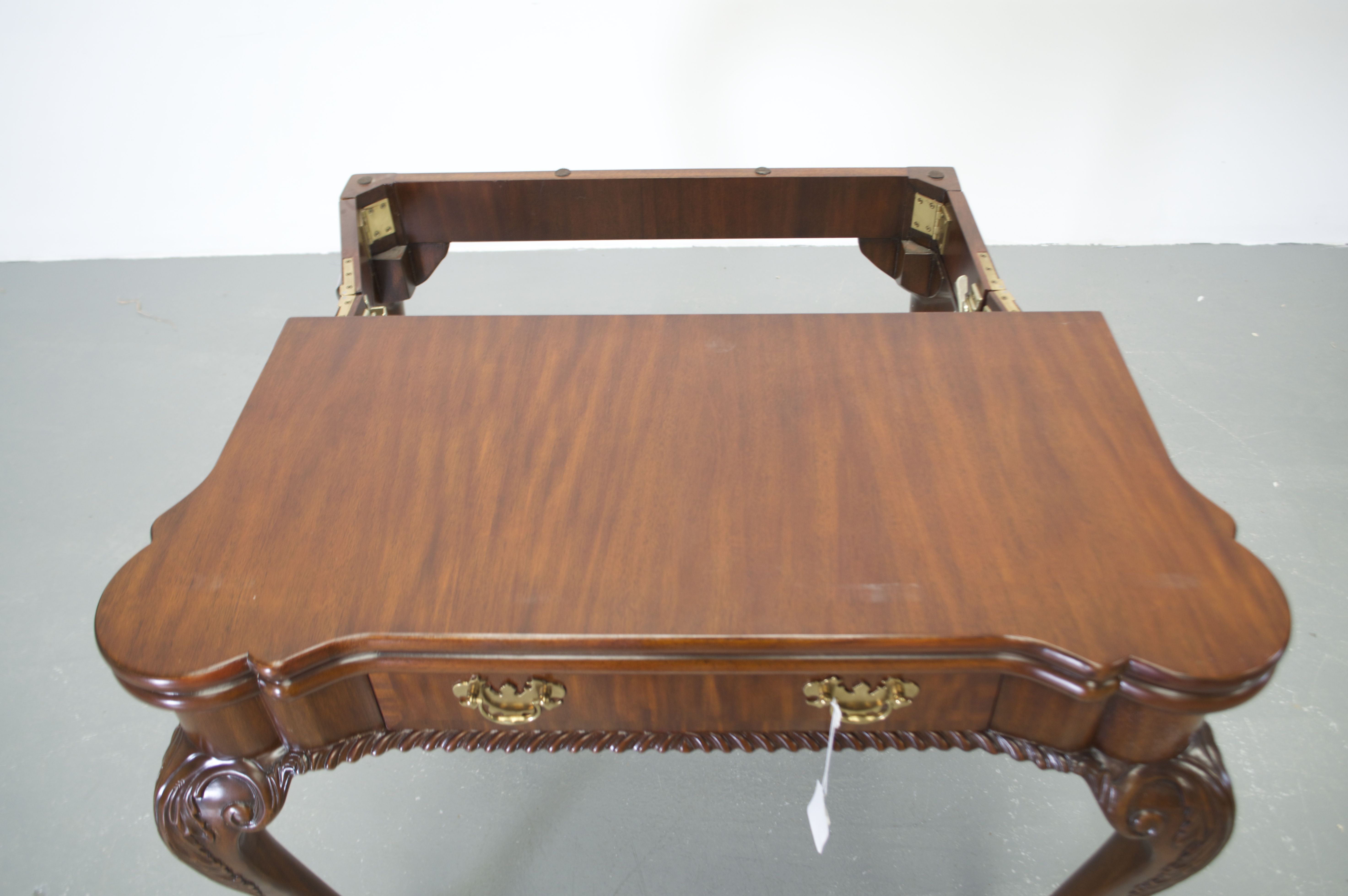 Maitland-Smith Mahogany & Leather Game Table