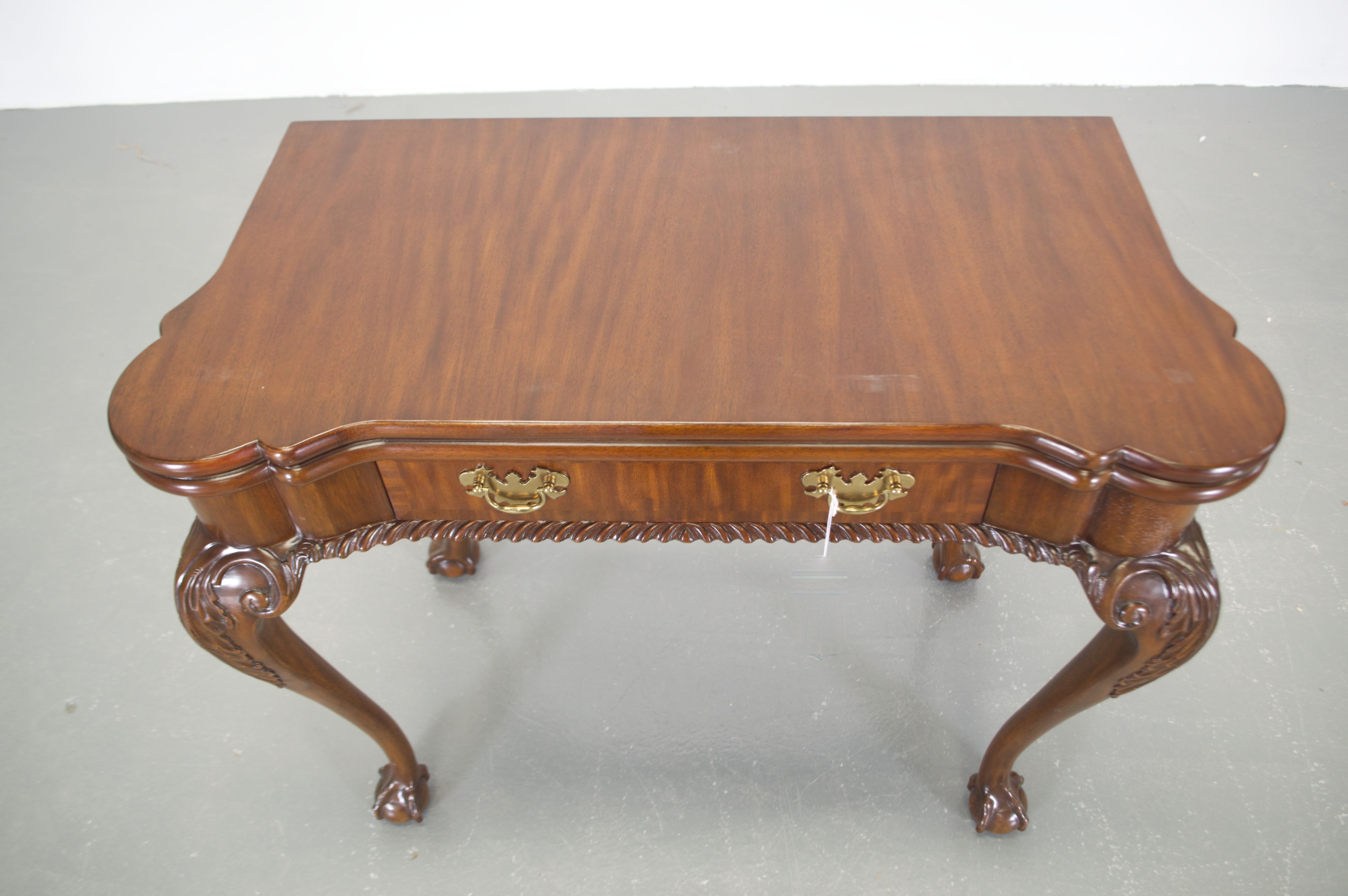 Maitland-Smith Mahogany & Leather Game Table
