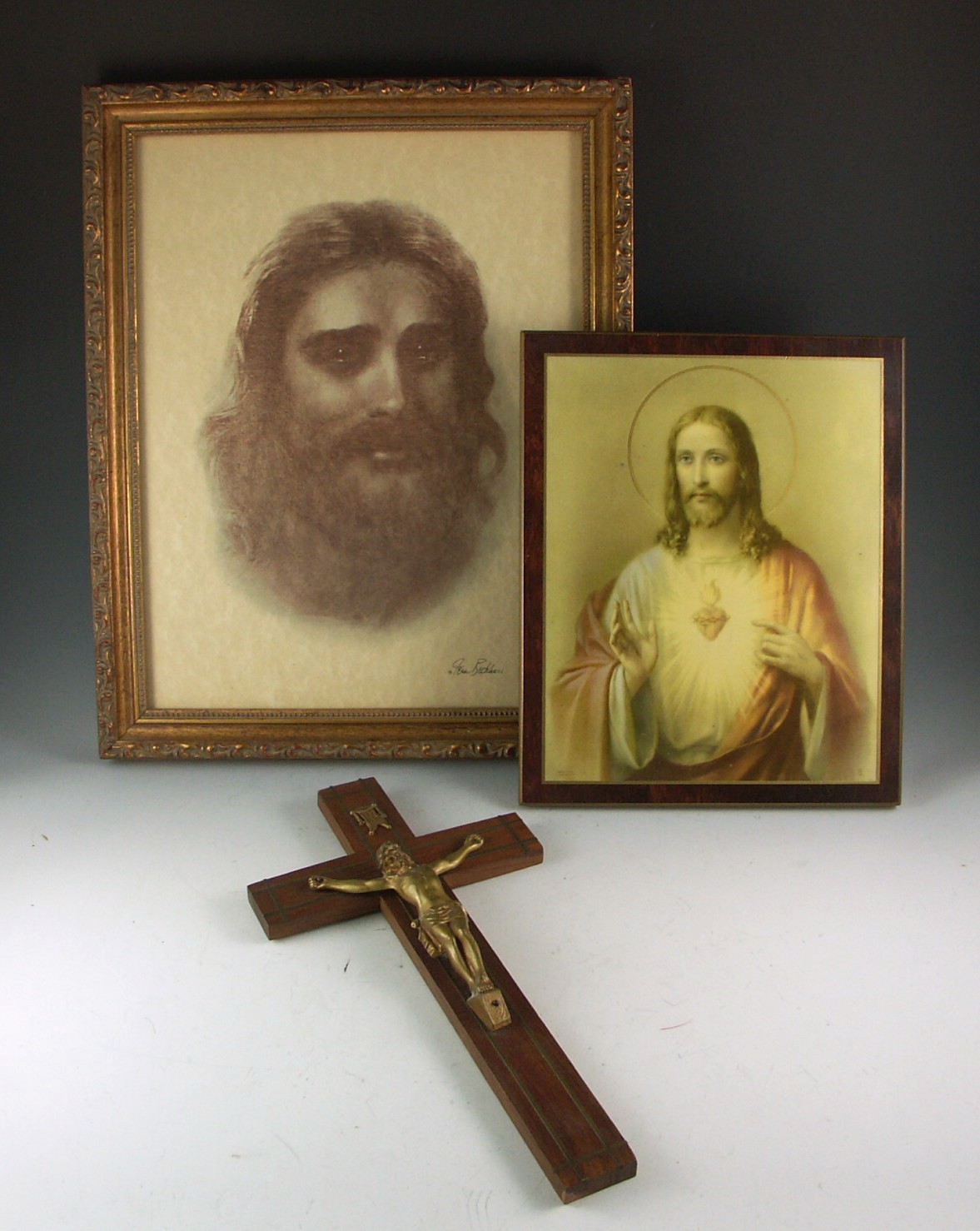 Religious Prints and Crucifix