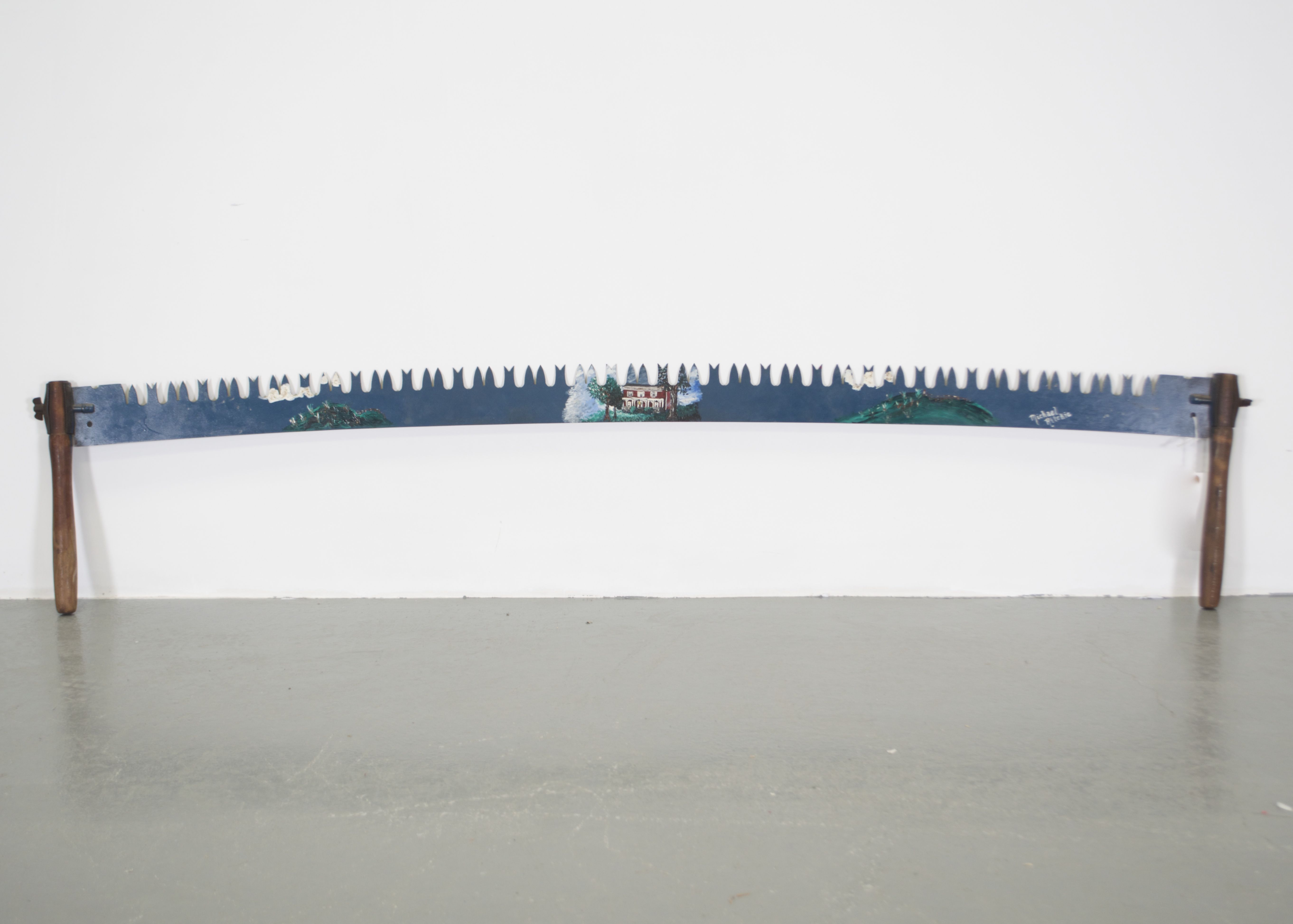 Hand-Painted Vintage Two-Man Crosscut Saw