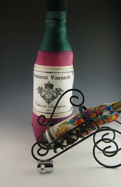 Wine Holder and Decorative Plush Bottle
