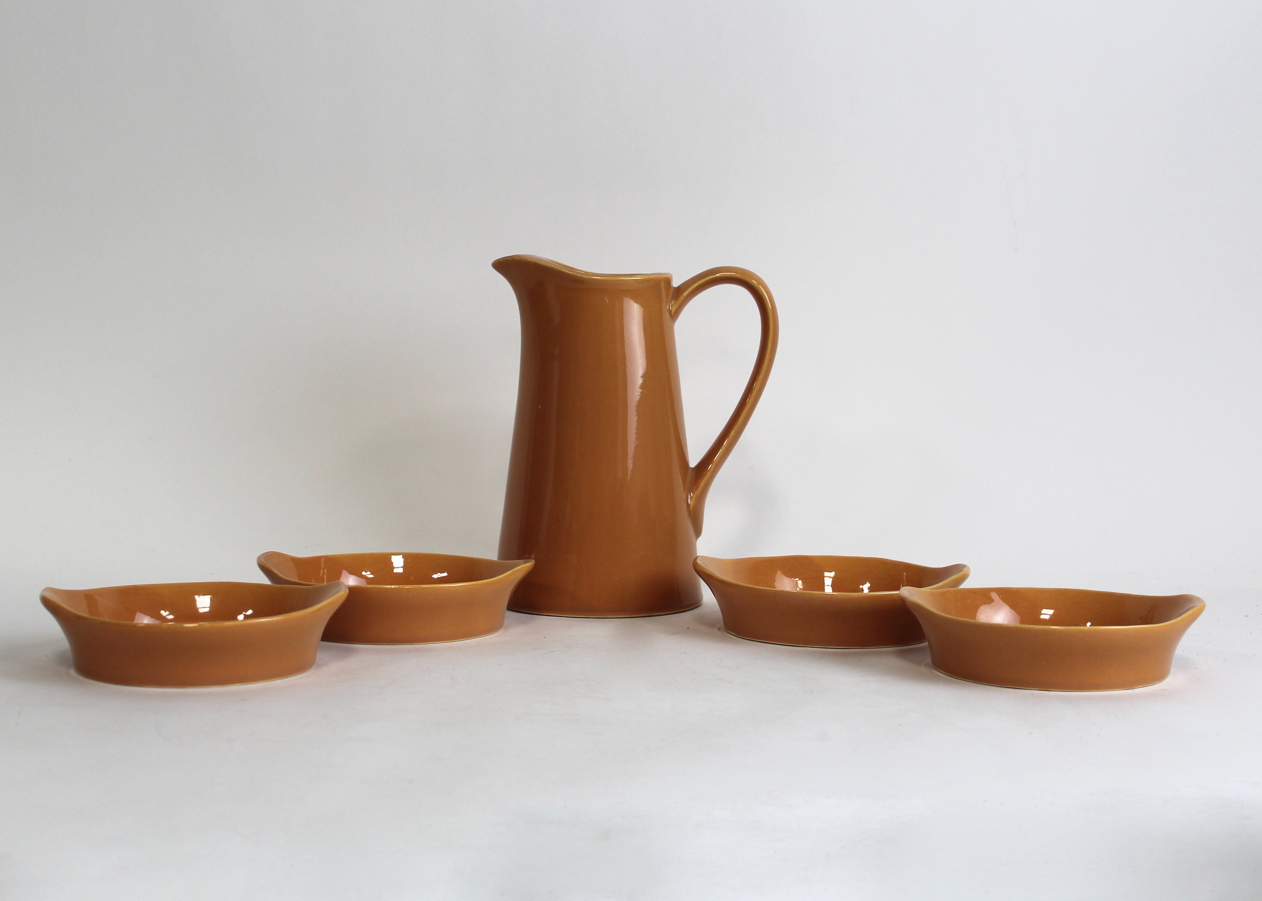 Orange Pitcher and Dishes