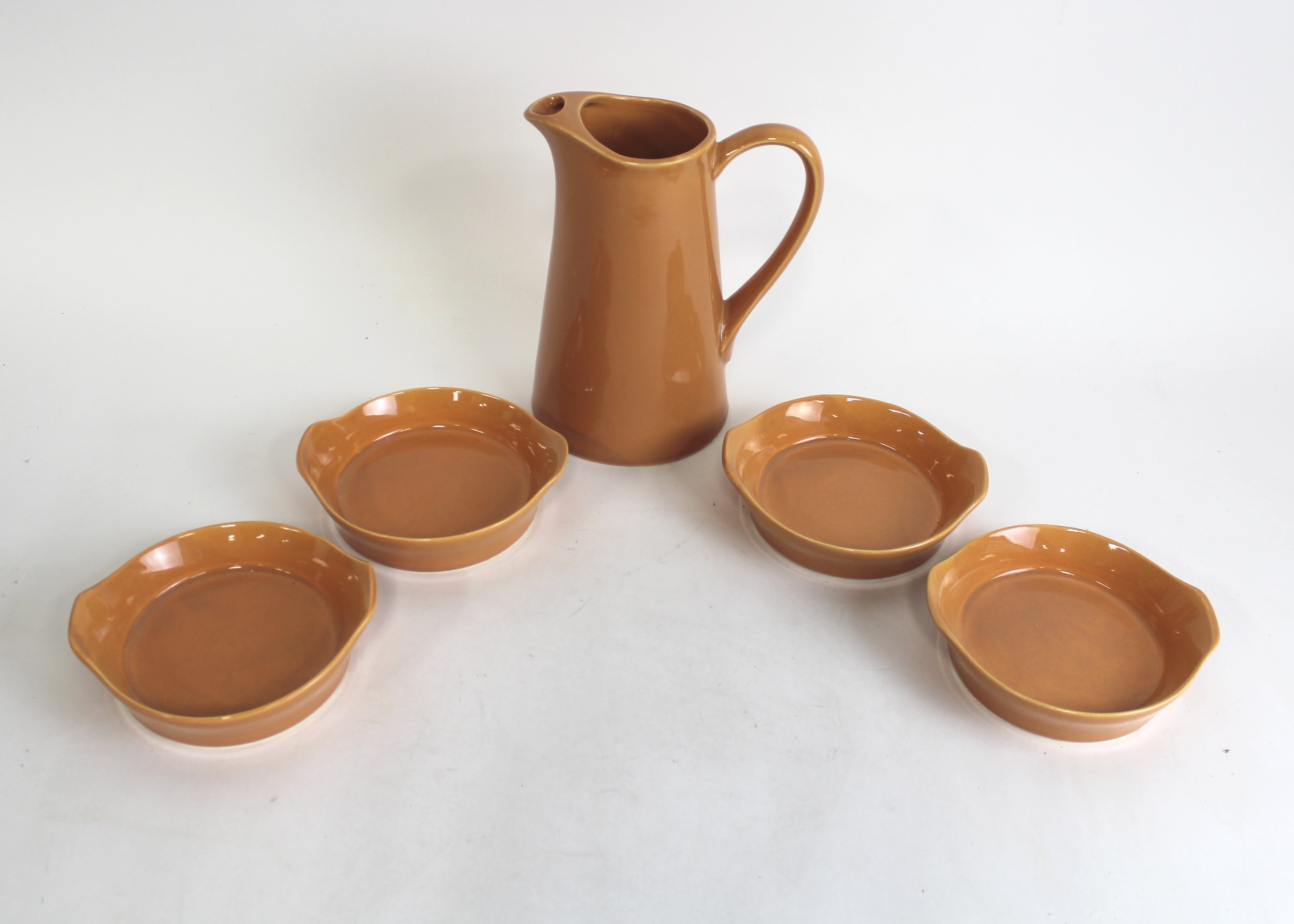 Orange Pitcher and Dishes