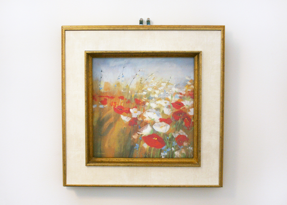 Framed Carol Rowan "Poppies and Larkspur I" Art Print