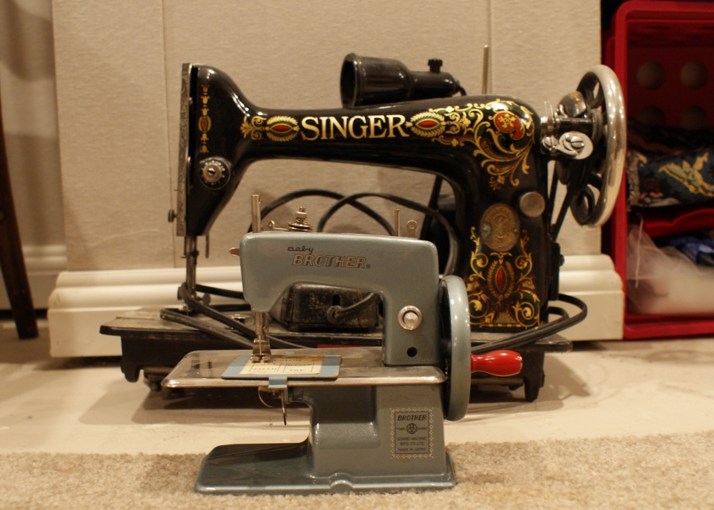 Singer 1910 Sewing Machine and Vintage "Little Brother" 