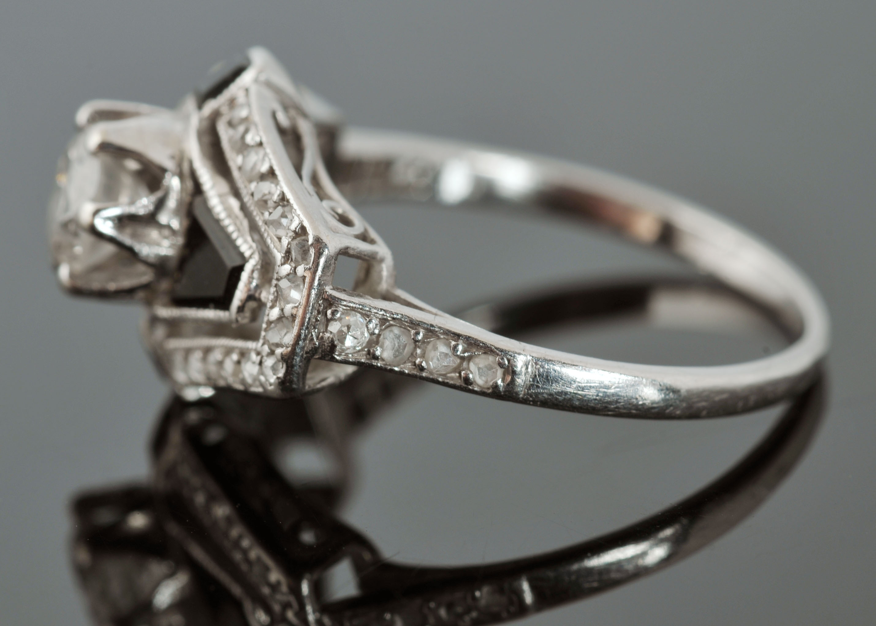 Striking Early 20th Century Art Deco Diamond Ring