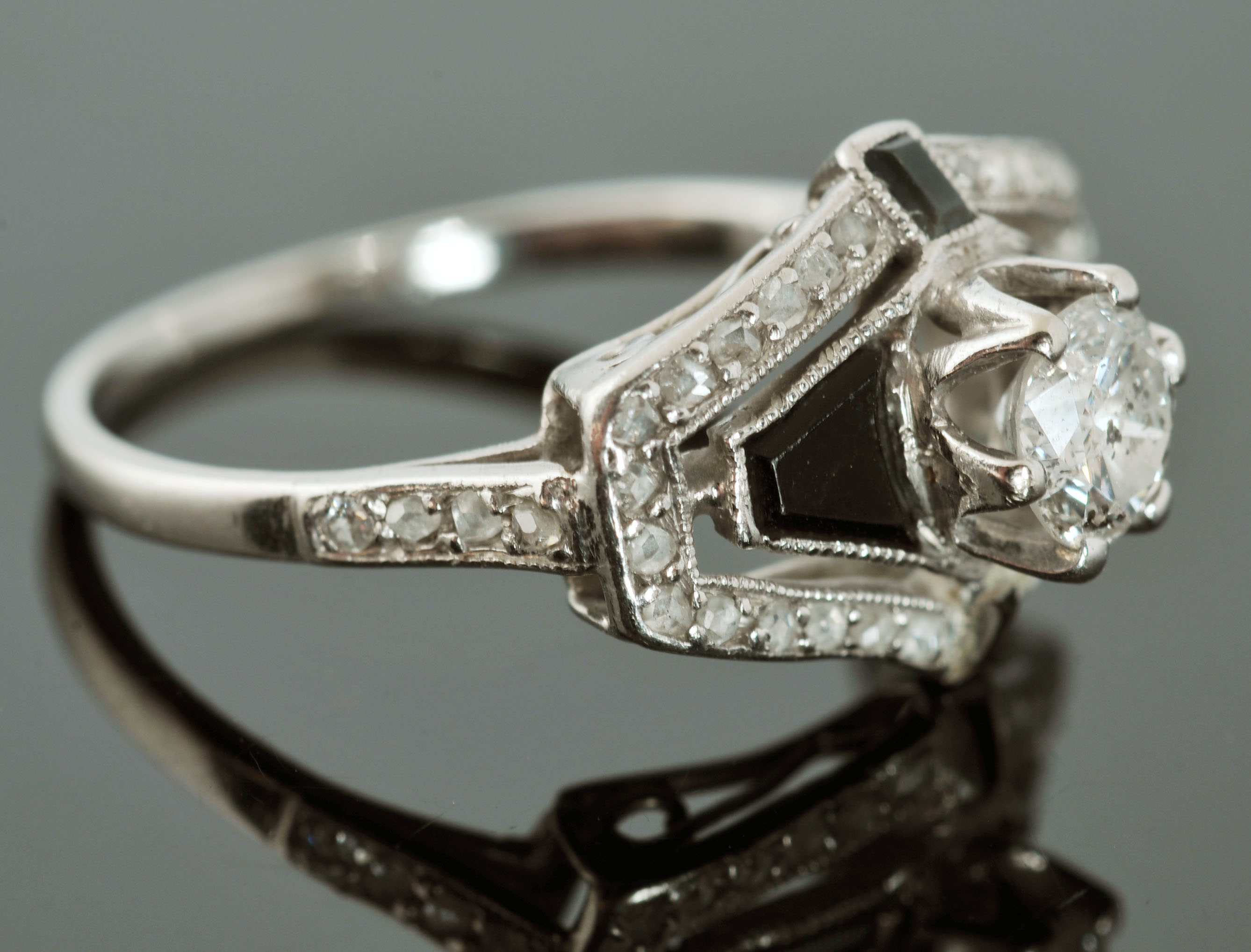 Striking Early 20th Century Art Deco Diamond Ring