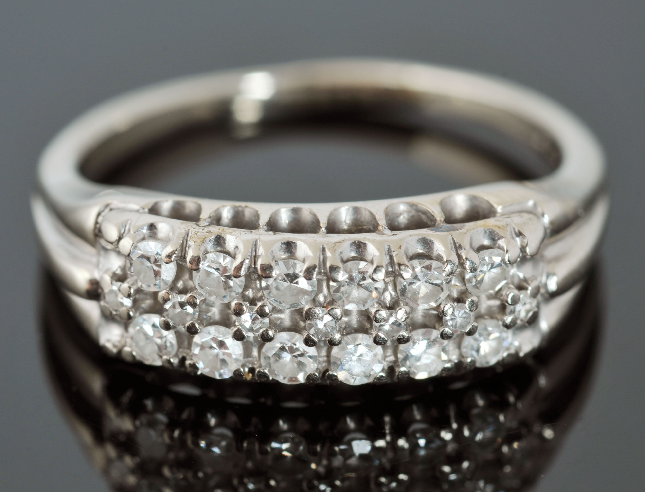 14 K White Gold Diamond Ring