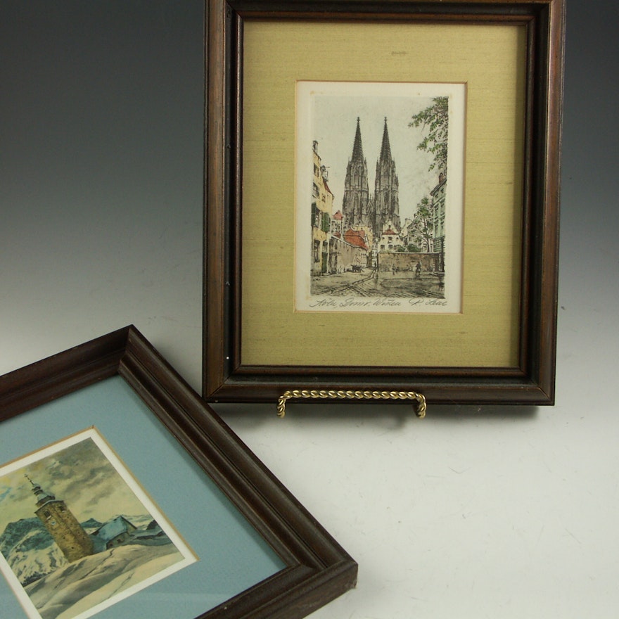 Two Framed Cathedral Prints