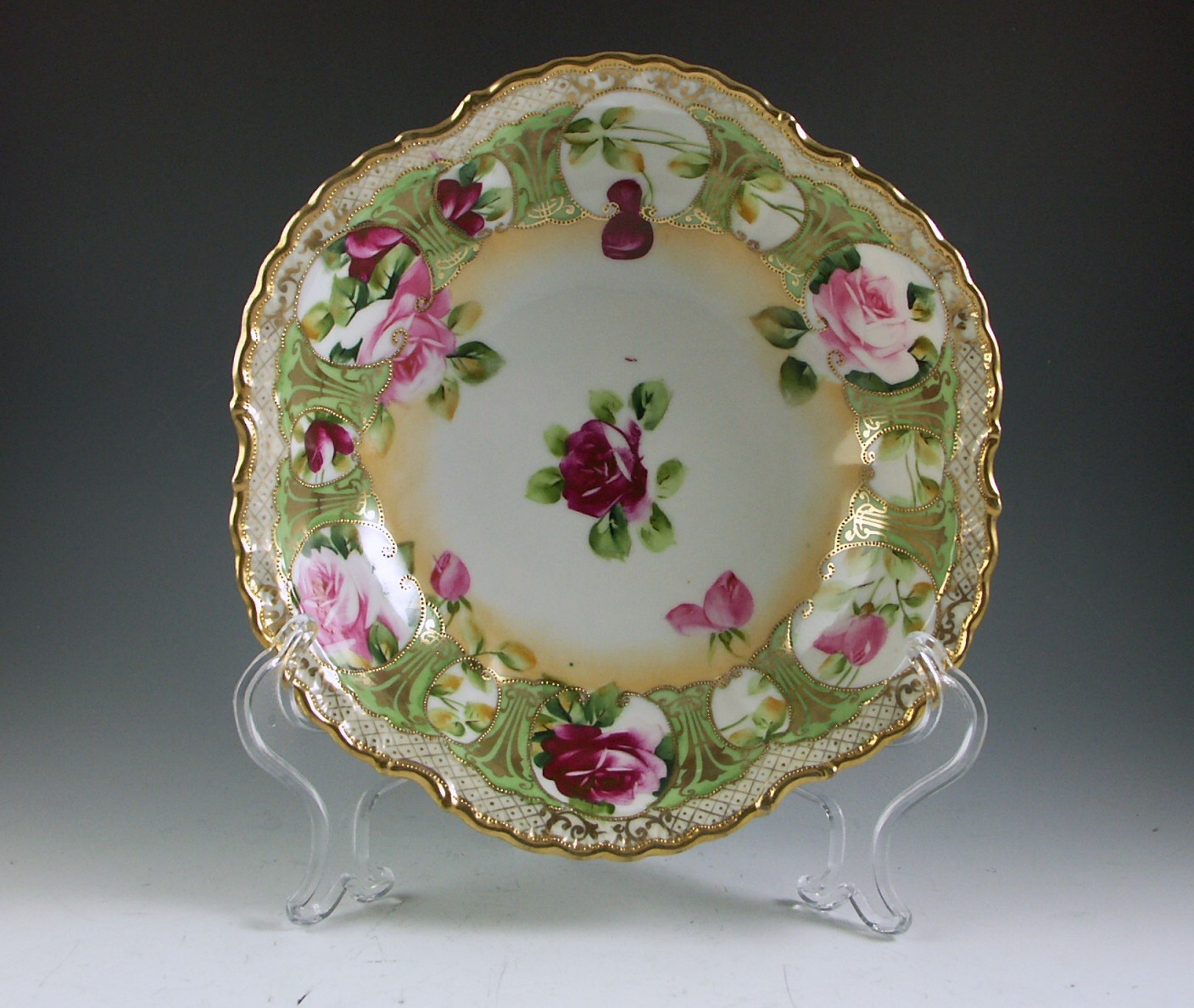 Hand Painted Nippon Moriage Bowl