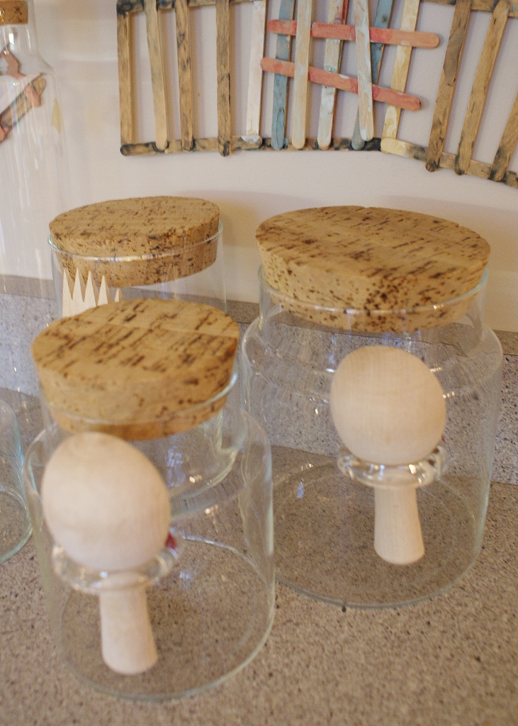 Vintage 1970's Kitchen Chemistry Blown Glass Jars