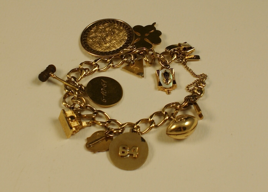 Gold Tone Vintage Charm Bracelet